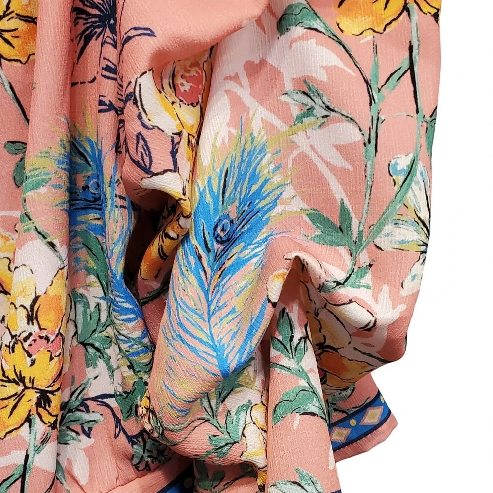 Jealous Tomato Off Shoulder Spring time Crop Top Floral Pattern Blouse Large - Picture 6 of 8